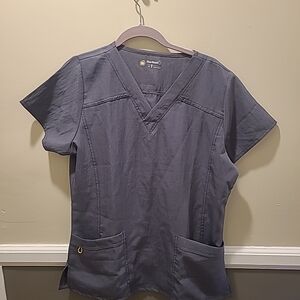Wonder Wink Four Stretch Made In Egypt Scrub Top Dark Grey Size Medium